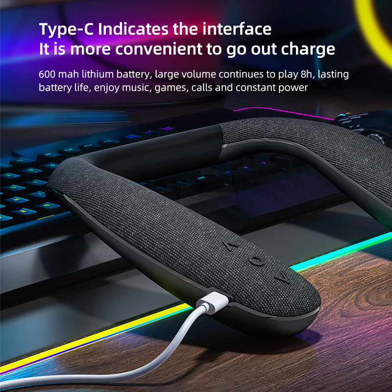 Lewinner Wireless Neckband Speaker - 3D Stereo Sound, Rechargeable Portable Speaker