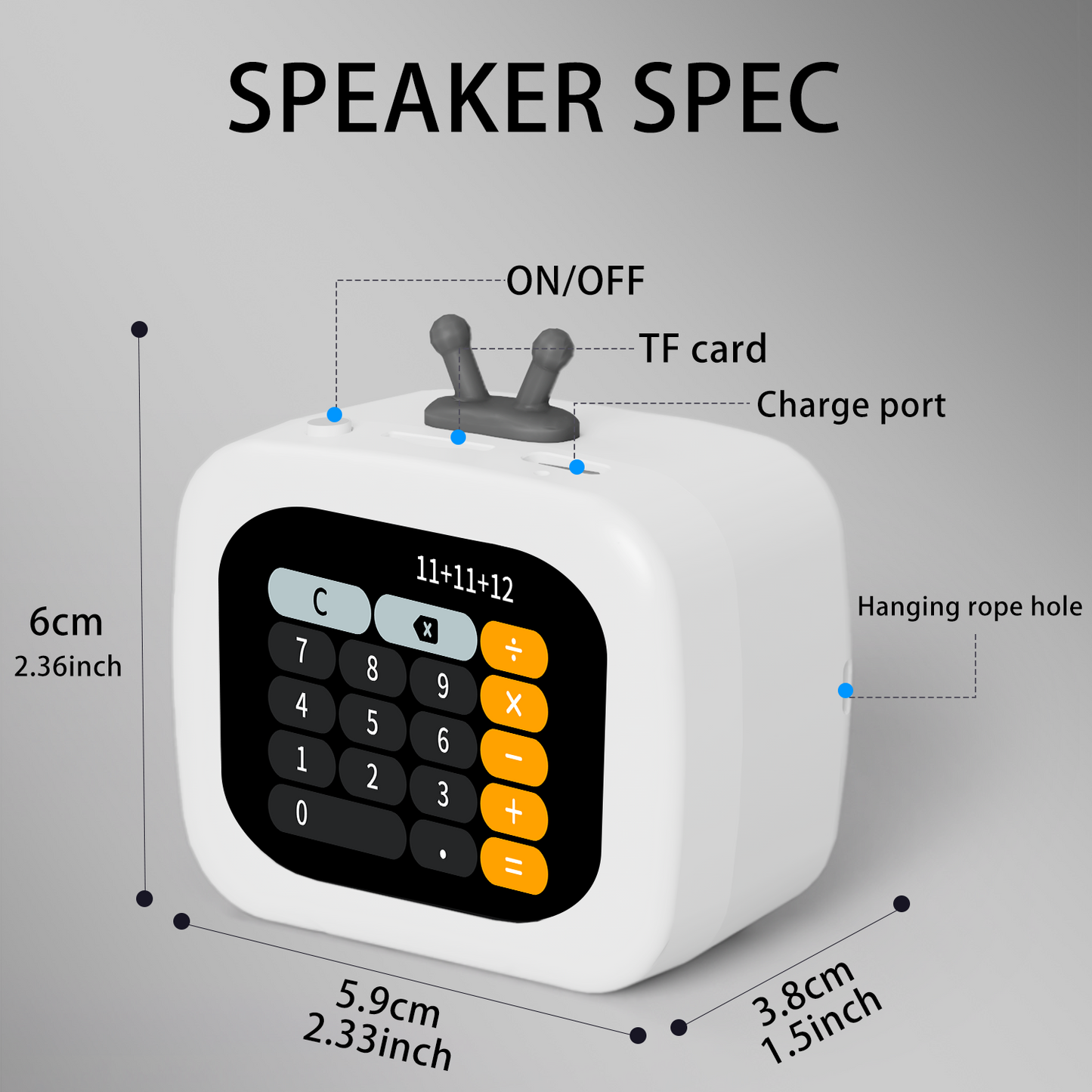 Bluetooth speaker with screen and changeable wallpaper | Can be used as an alarm clock | Comes with a 512MB memory card