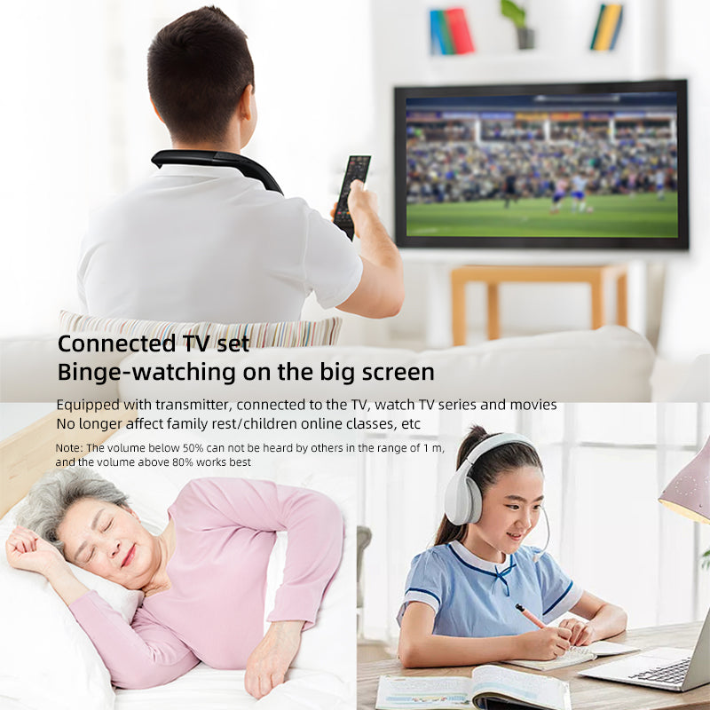 Lewinner Wireless Neckband Speaker - 3D Stereo Sound, Rechargeable Portable Speaker