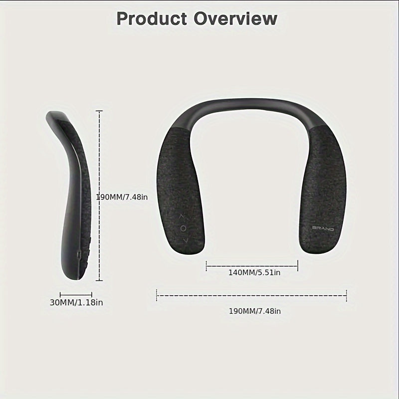 Lewinner Wireless Neckband Speaker - 3D Stereo Sound, Rechargeable Portable Speaker