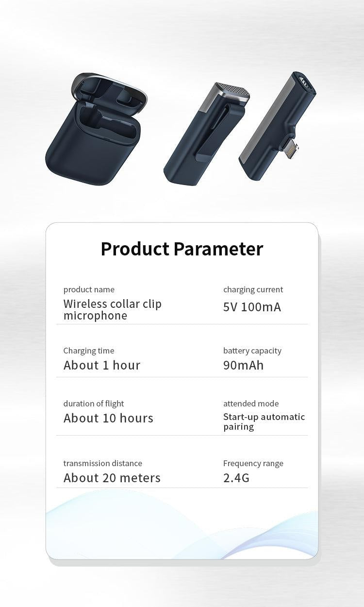 Leereel Wireless Lavalier Microphone Mini Portable Microphone Professional Noise Reduction