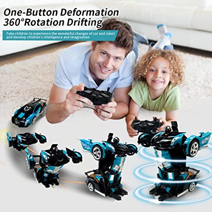 Remote Control Car,Transform Robot RC Cars for Kids,2.4Ghz 1:18 Scale Deformation Robot Toy Cars with One-Button Deformation 360°Drifting,Transformer RC Cars Robot Toys for 6 Year Old Boys
