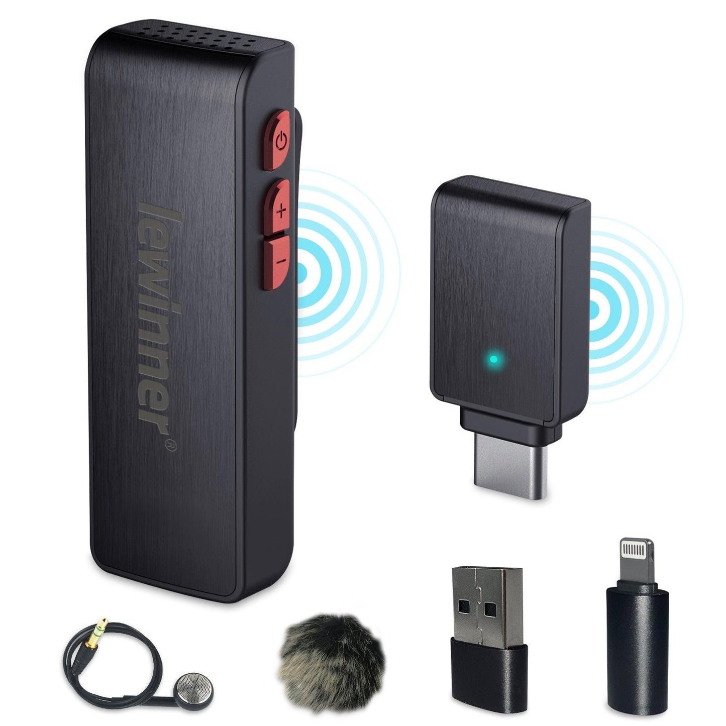 Lewinner Wireless Lavalier Microphone for iOS and Android (WM-2)