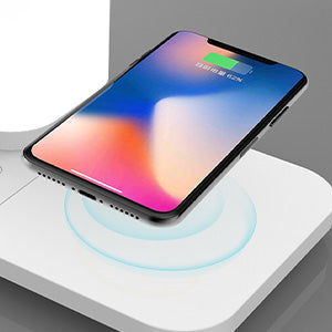 Wireless Charging Station, 4 in 1 Charger Stand for Apple Products with Adjustable LED Night Light & Humidifier
