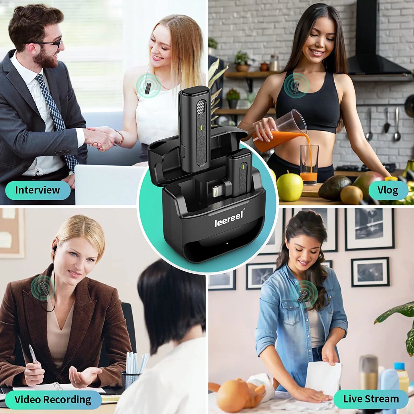 Wireless Lavalier Microphone for iPhone iPad(M9)