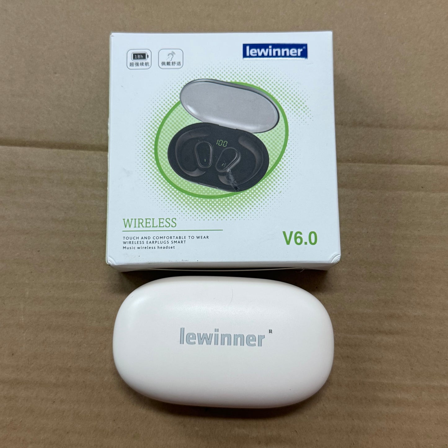 Lewinner Earphones and headphones for phone, TWS Wireless earphones,Bluetooth connection, long battery life