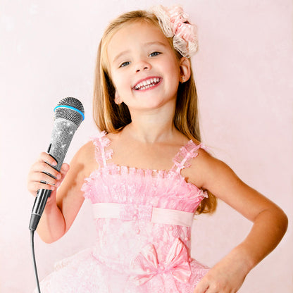 Lewinner Karaoke Microphone, Diamond-Studded Handheld Wired MIC