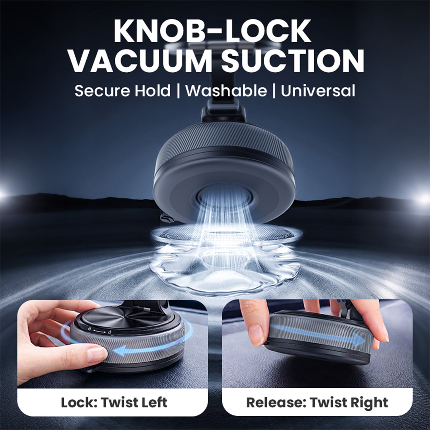 360 Rotation Lewinner Detachable Adjustable Vacuum Magnetic Phone Holder, Car mount / Detachable for everyday / Binge-watching / Makeup & routines “For iPhone & Android” Smartphone Grip