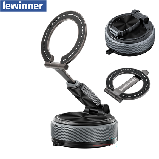 360 Rotation Lewinner Detachable Adjustable Vacuum Magnetic Phone Holder, Car mount / Detachable for everyday / Binge-watching / Makeup & routines “For iPhone & Android” Smartphone Grip