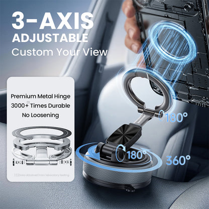 360 Rotation Lewinner Detachable Adjustable Vacuum Magnetic Phone Holder, Car mount / Detachable for everyday / Binge-watching / Makeup & routines “For iPhone & Android” Smartphone Grip