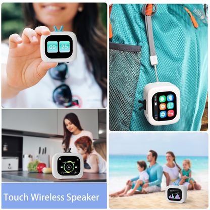 Bluetooth speaker with screen and changeable wallpaper | Can be used as an alarm clock | Comes with a  512MB memory card