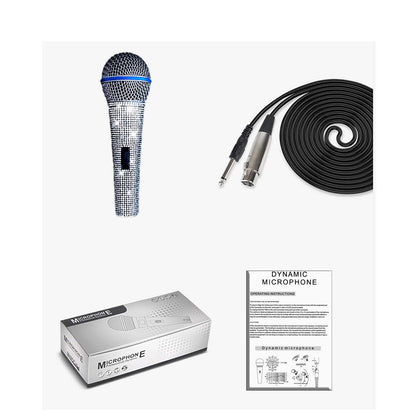 Lewinner Karaoke Microphone, Diamond-Studded Handheld Wired MIC