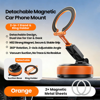 360 Rotation Lewinner Detachable Adjustable Vacuum Magnetic Phone Holder, Car mount / Detachable for everyday / Binge-watching / Makeup & routines “For iPhone & Android” Smartphone Grip