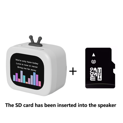 Bluetooth speaker with screen and changeable wallpaper | Can be used as an alarm clock | Comes with a  512MB memory card