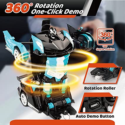 Remote Control Car,Transform Robot RC Cars for Kids,2.4Ghz 1:18 Scale Deformation Robot Toy Cars with One-Button Deformation 360°Drifting,Transformer RC Cars Robot Toys for 6 Year Old Boys