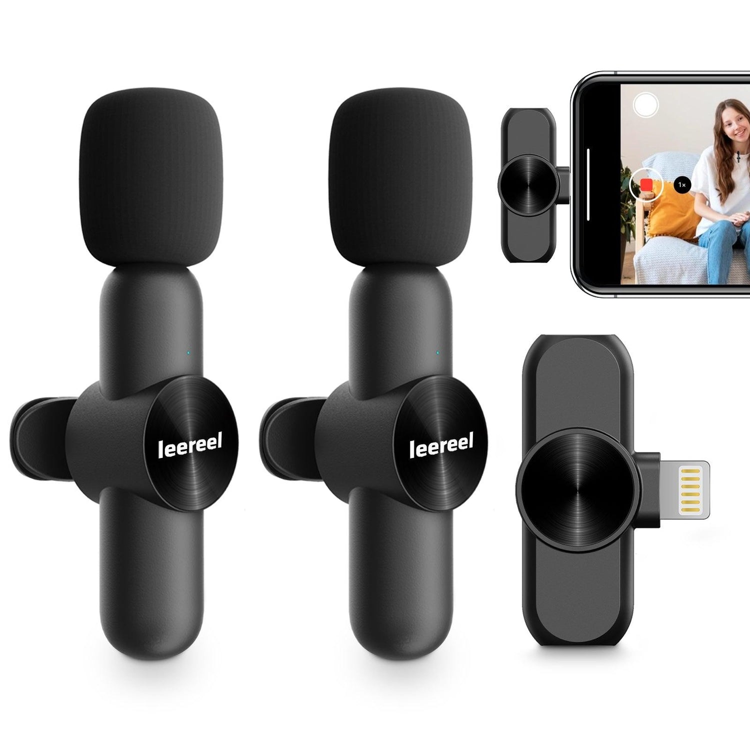 2 Pack Wireless Lavalier Microphones for iPhone iPad – lewinner