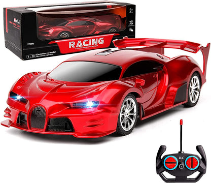 Remote Control Car 1/18 Rechargeable High Speed RC Cars Toys for Boys Girls Vehicle Racing Hobby with Headlight Xmas Birthday Gifts for Kids (Red)