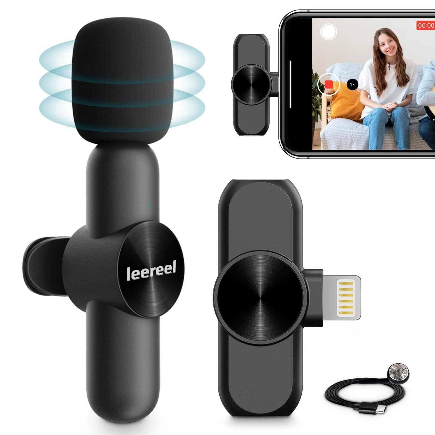 Leereel wireless lavalier microphone for iPhone