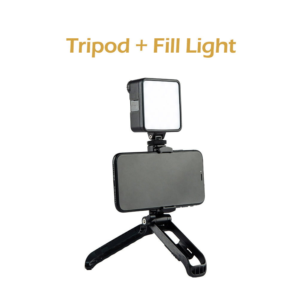 Lewinner Mini Table Tripod Phone Holder Smartphone Clip Holder With Fill Light（TFM-1）